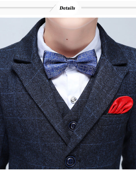 Boys' Formal suits 5 piece Dresswear Suit Set With Vest and Tie