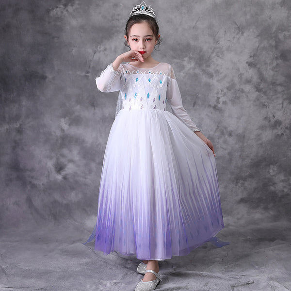 Elsa Princess Costume Girls Cosplay Dress for Halloween Party