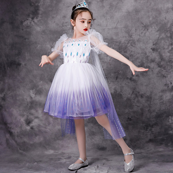 Girls Princess Costume Puff Sleeve Fancy Birthday Party Halloween Dress up