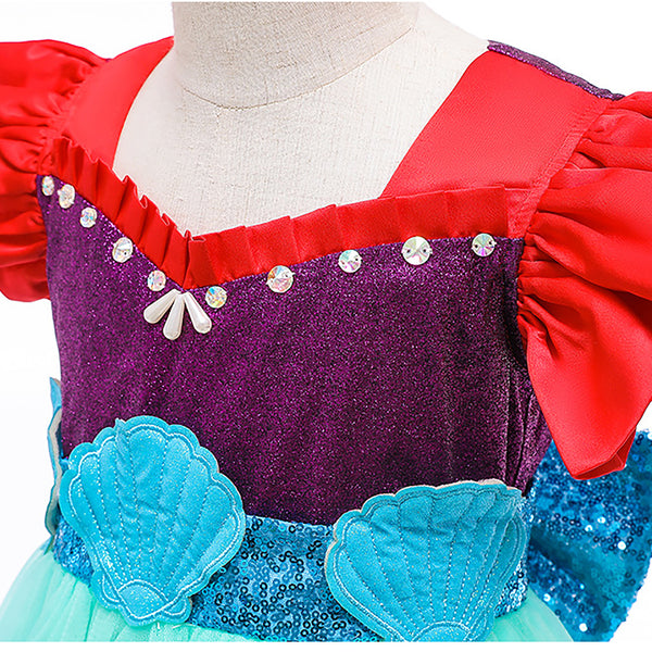 Little Girls Mermaid Costume Princess Dress Up for Halloween Birthday