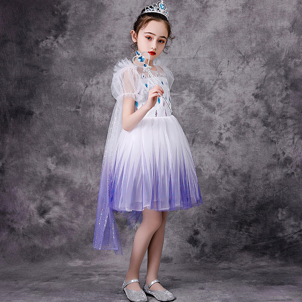 Girls Princess Costume Puff Sleeve Fancy Birthday Party Halloween Dress up