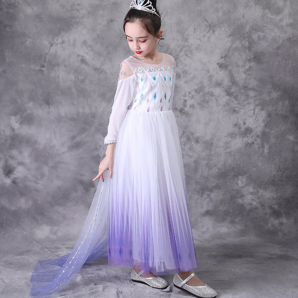 Elsa Princess Costume Girls Cosplay Dress for Halloween Party