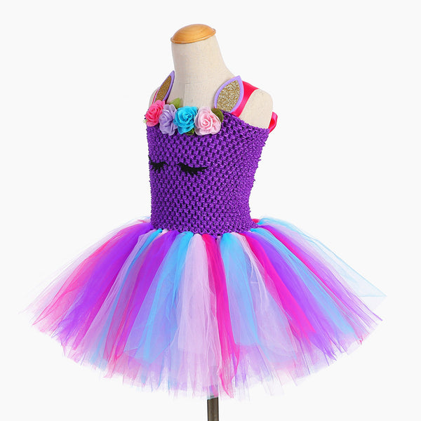 Baby Girls Unicorn Rainbow Tutu Party Dress